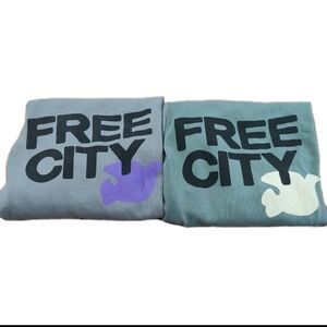 2 Pairs Free City Green /Cream  Gray/Purple Sweatpants Joggers Size XS